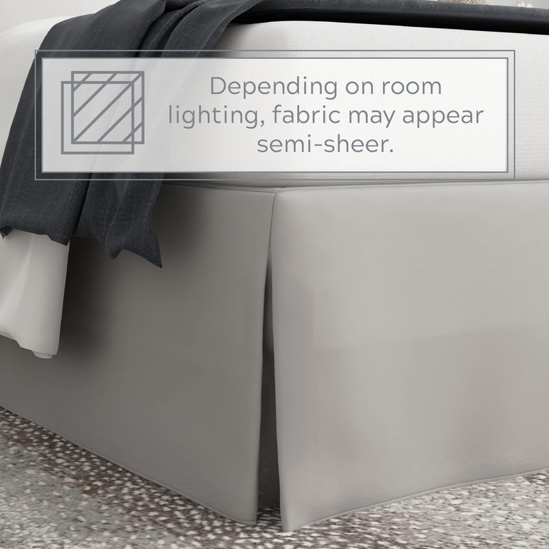 Bed Maker's Bed Makerâ€™s Never Lift Your Mattress Bed Skirt, Designed for Box Spring Beds, Split Corners, 14 Inch Drop Length, Queen, Silver - Image 2